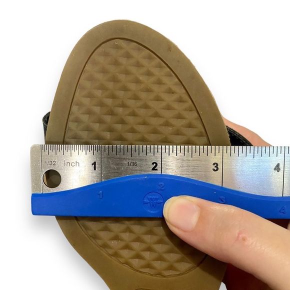 A2 Aerosoles | Navy T Strap Wedge Buckle Sandals | Size 9 - Picture 11 of 11